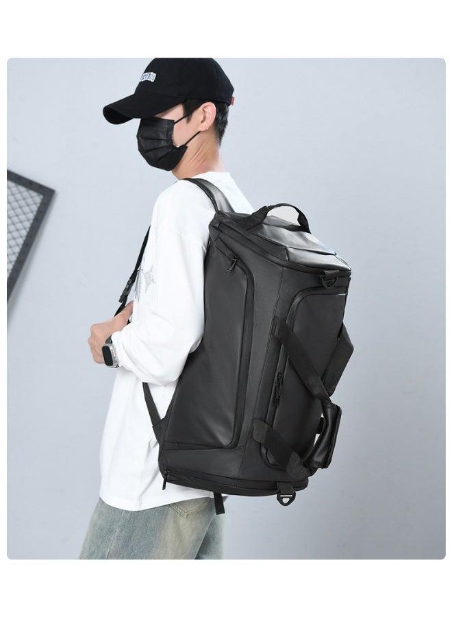 Gym Bag with Shoes Compartment Sports Bag with Waterproof Pocket for Wet Towels, Travel Duffel Bag for Men and Women by MahMir Black - Image 5